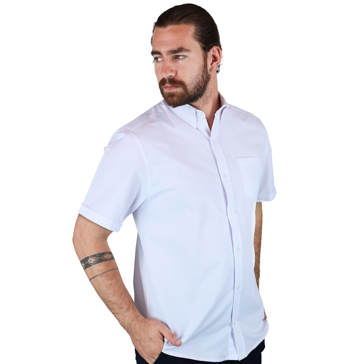 Camisa Manga Corta Corte Regular Con Textura Para Hombre