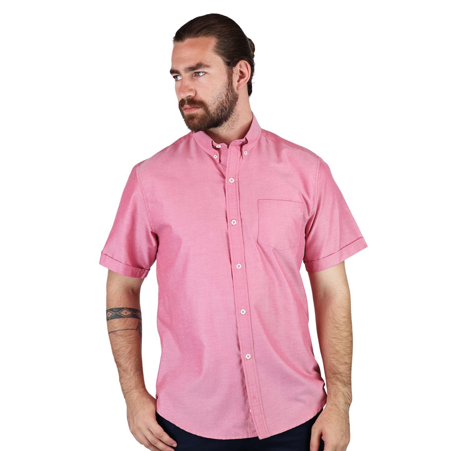 Camisa Manga Corta Corte Regular Con Bolsa Para Caballero