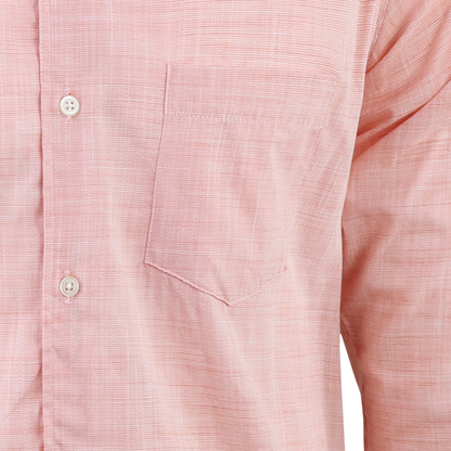 Men's Slim Fit Melon-Colored Long-Sleeve Italian Collar Dress Shirt
