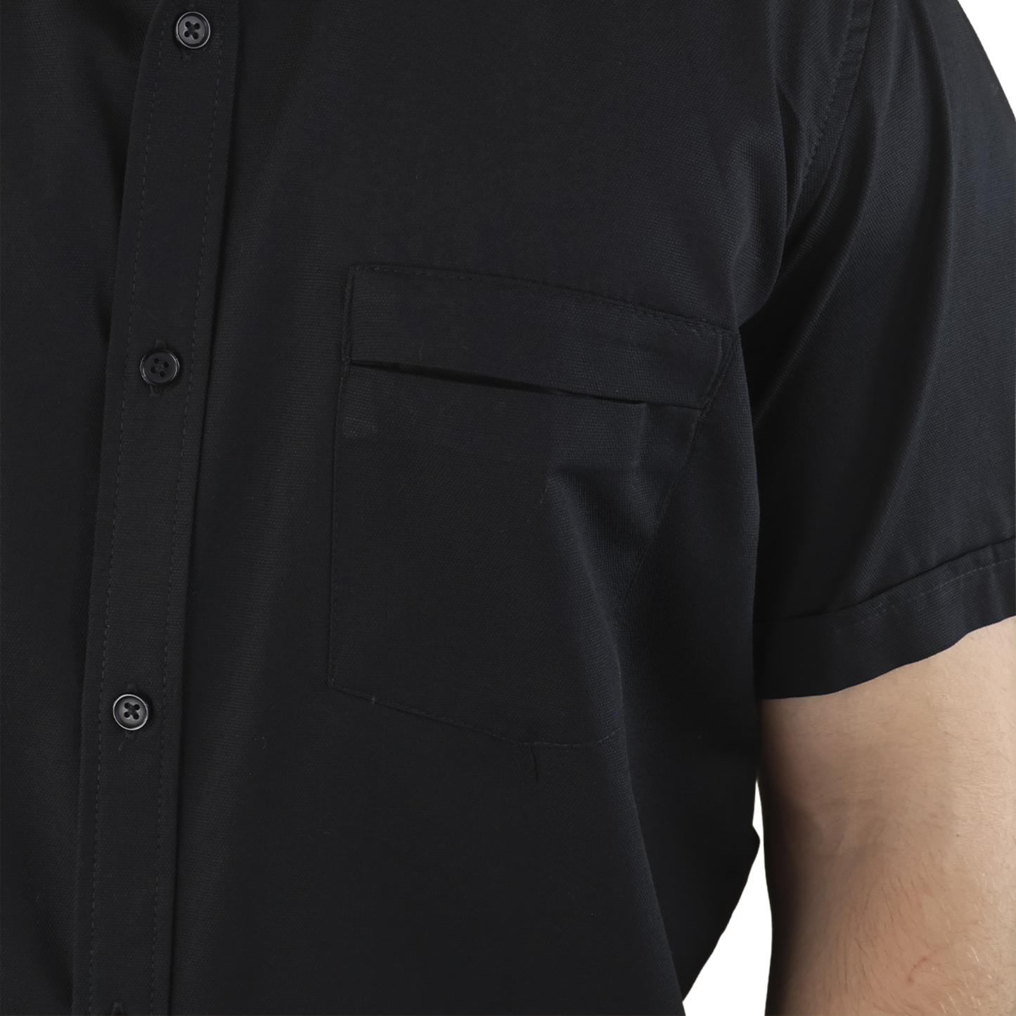 Camisa Manga Corta Slim Fit Cuello Americano Para Caballero