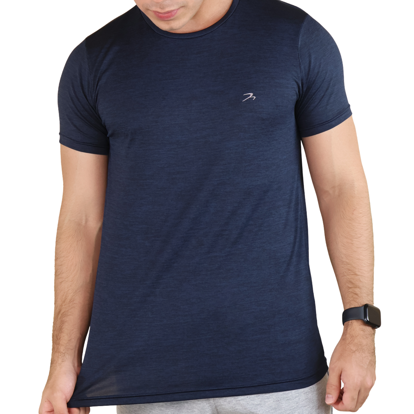 Men's Navy Blue Quick Dry Short Sleeve Athletic T-Shirt