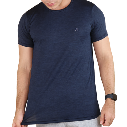 Men's Navy Blue Quick Dry Short Sleeve Athletic T-Shirt