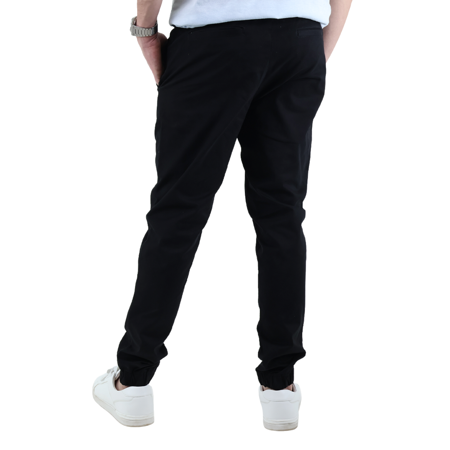 Jogger Negro Para Caballero Casual Cómodo Con Bolsas Y Cintura Ajustable