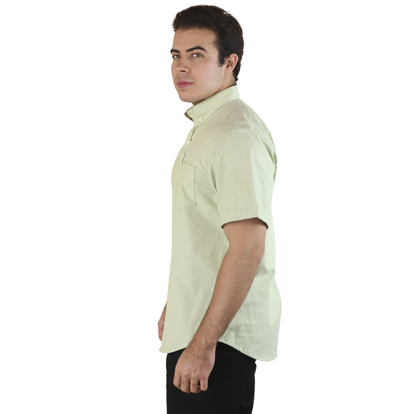 Camisa Manga Corta Corte Regular Con Bolsa Para Caballero