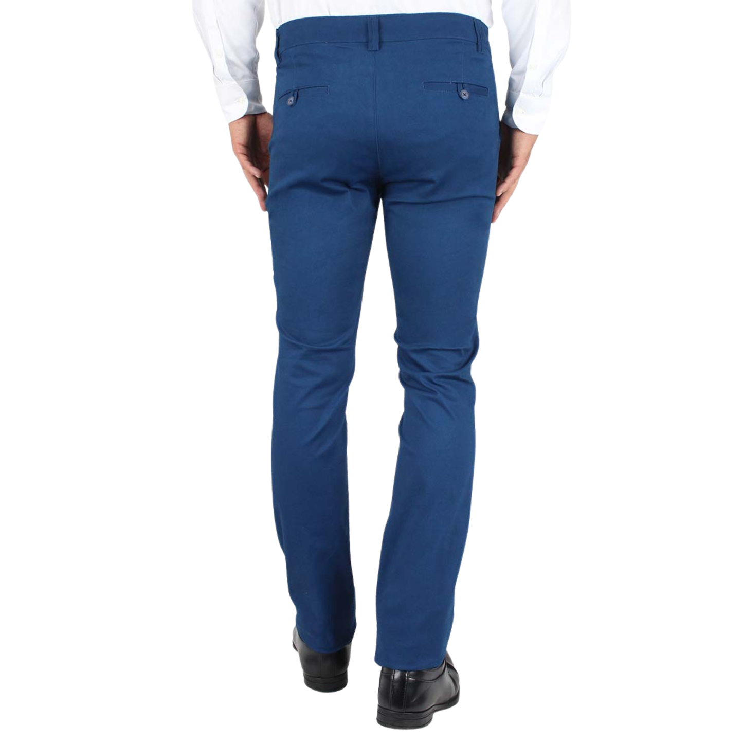Pantalón Chino Color Azul Plúmbago Slim Fit De Algodón Para Hombre