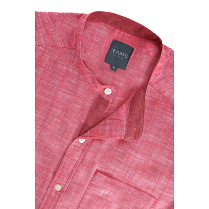 Camisa Manga Corta Look De Lino Cuello Mao Para Hombre