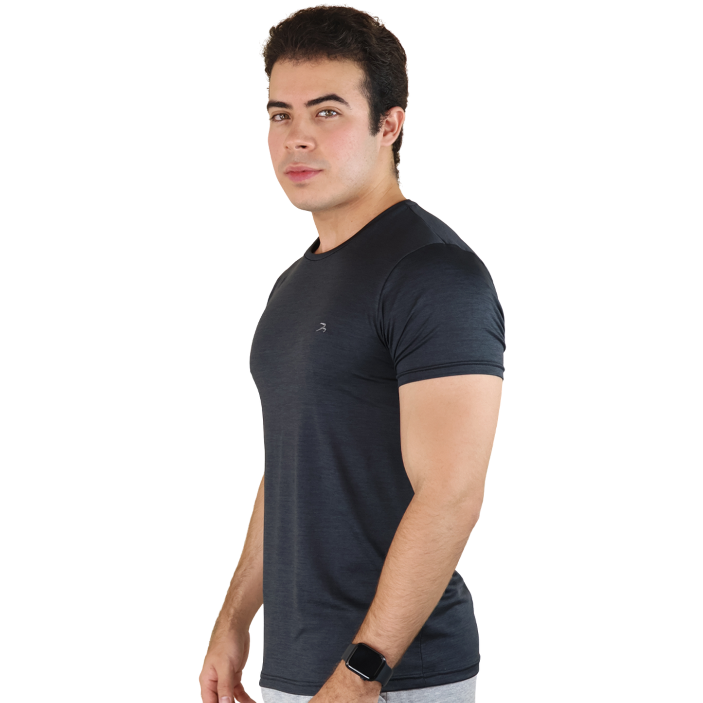 Men's Breathable Short Sleeve Black Heather Performance T-Shirt