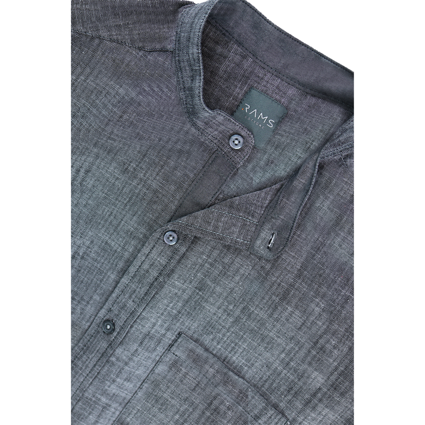 Camisa Manga Corta Look De Lino Cuello Mao Para Hombre