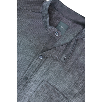 Camisa Manga Corta Look De Lino Cuello Mao Para Hombre