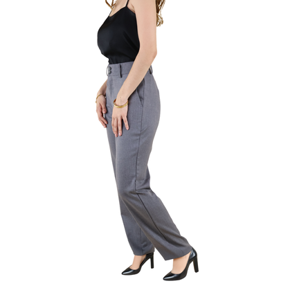Women's Grey Dress Pants Classic Fit Business Attire