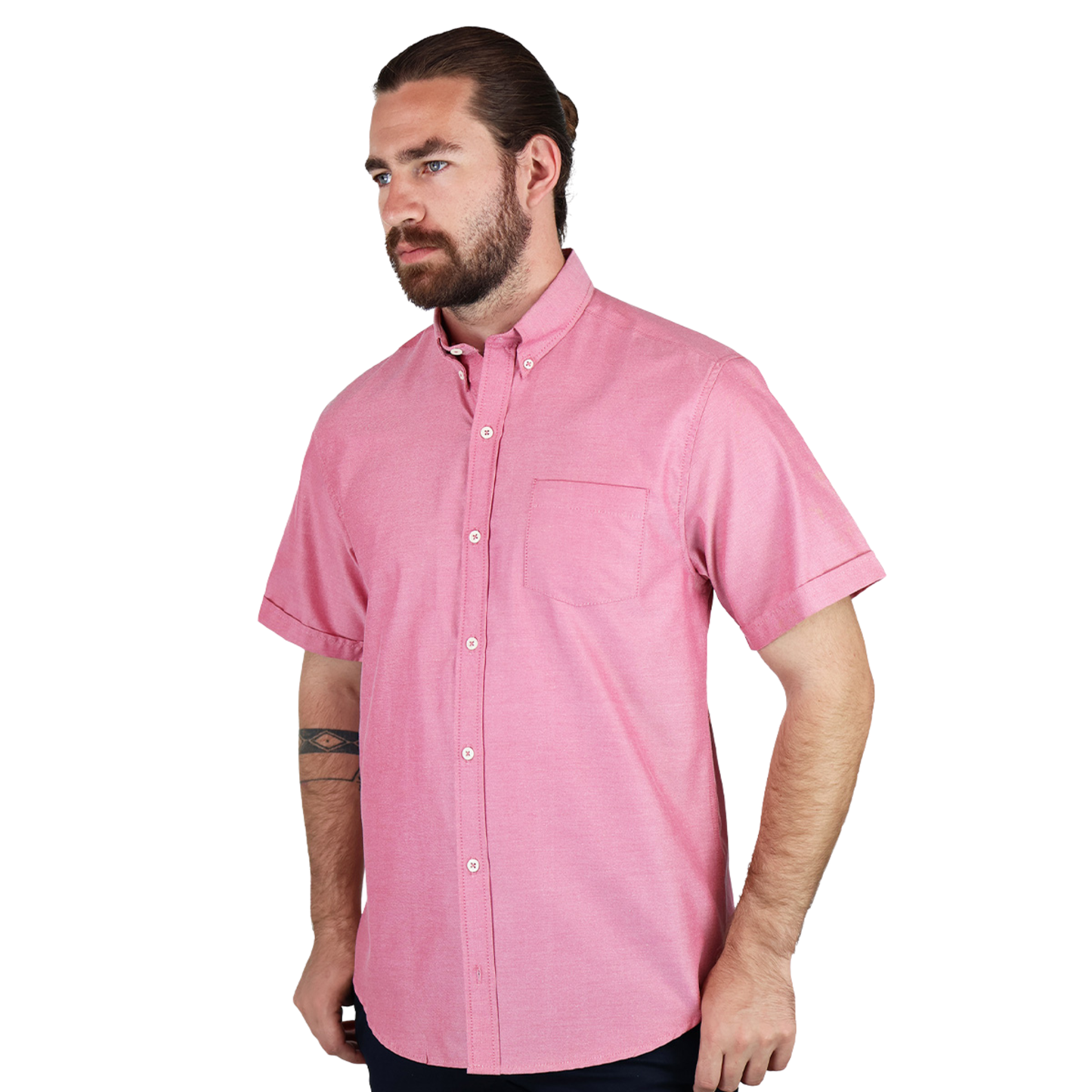 Camisa Manga Corta Corte Regular Con Bolsa Para Caballero