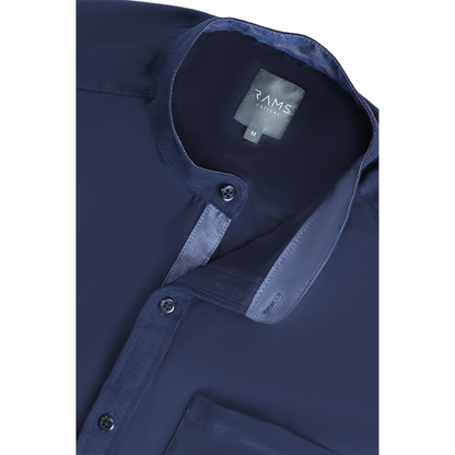 Camisa Manga Corta Look De Lino Cuello Mao Para Hombre