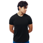 Men's Black Crew Neck Short Sleeve Basic Muscle Fit T-Shirt