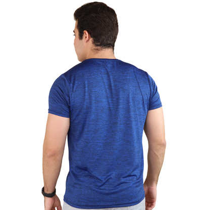 Playera Deportiva Hombre Running Gym Azul Rey Manga Corta