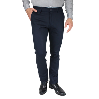 Men's Navy Blue Slim Fit Stretch Dress Pants