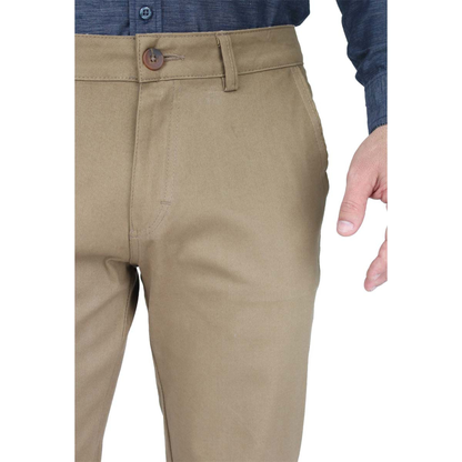Pantalón De Vestir Camel Slim Fit De Algodón Stretch Para Hombre