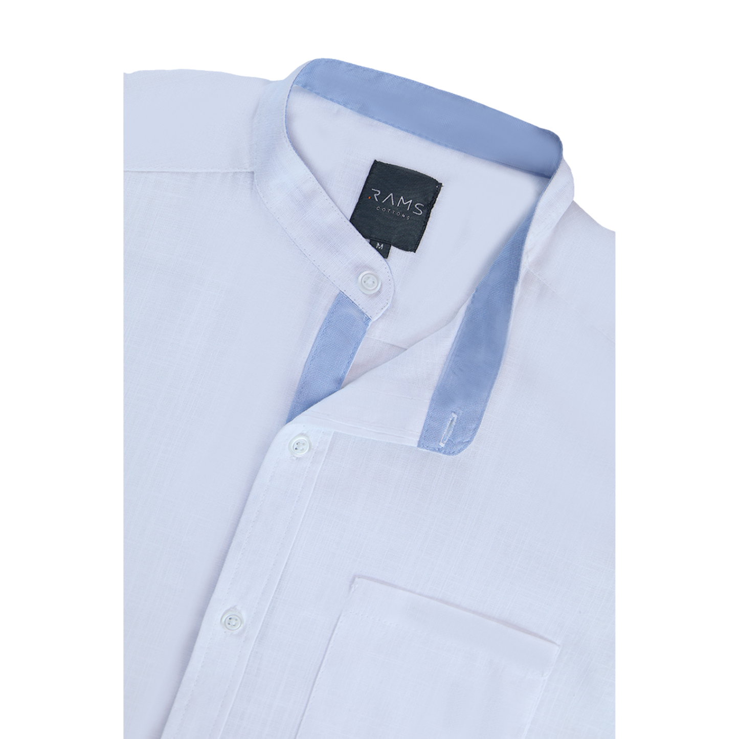 Camisa Manga Corta Look De Lino Cuello Mao Para Hombre
