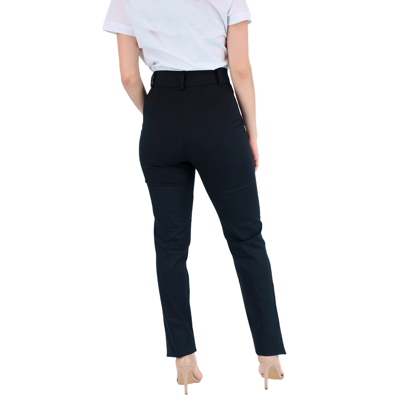 Pantalón Color Negro De Vestir Con Bolsas Stretch Para Dama