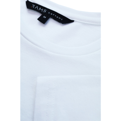 Playera Blanca Básica Muscle Fit de Algodón Cuello Redondo Caballero