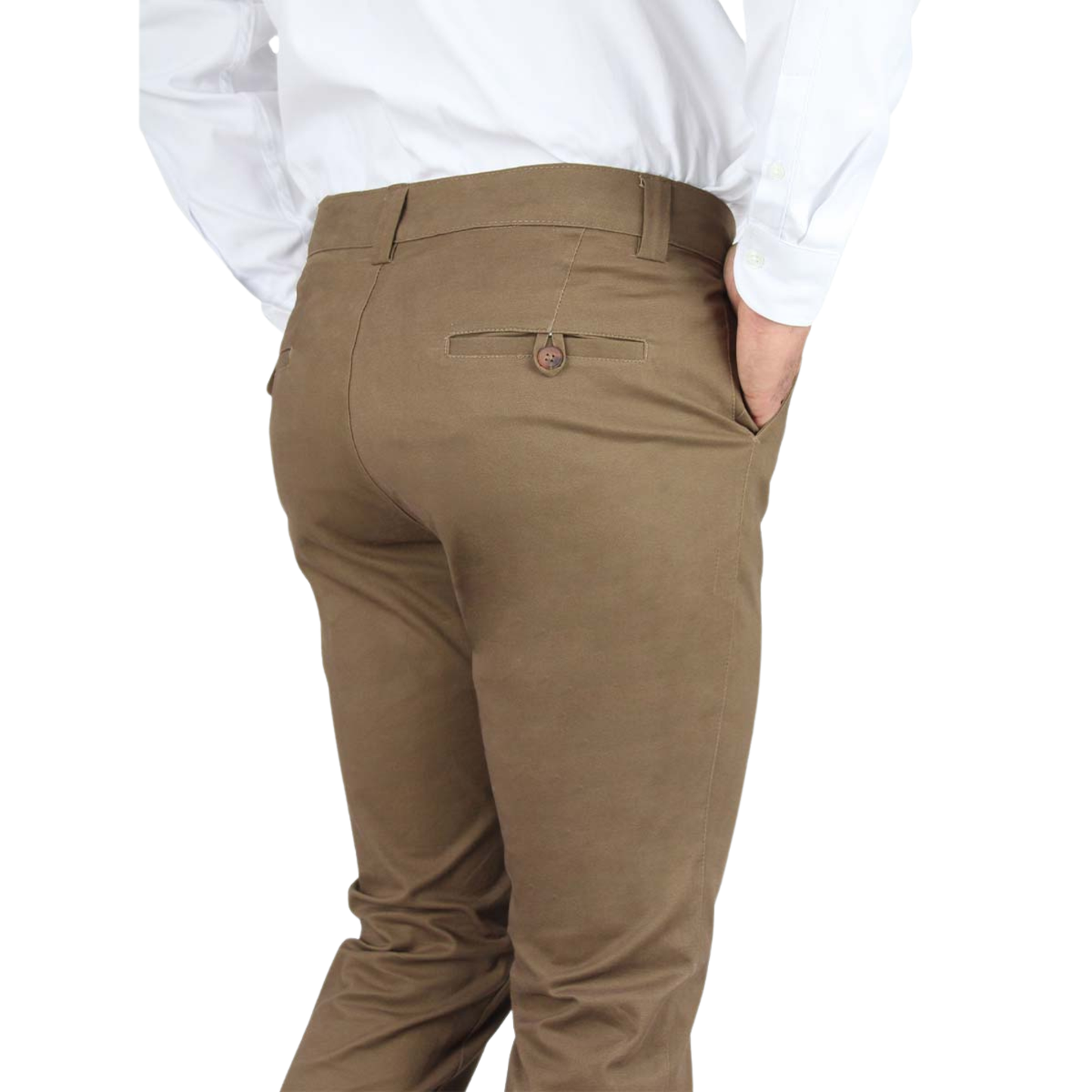 Pantalón Color Camel Slim Fit Stretch Para Hombre