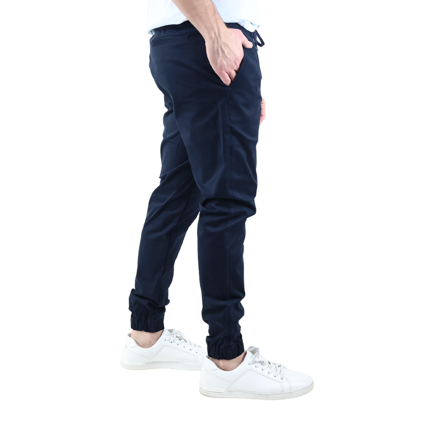 Pantalón Jogger Azul Marino Hombre Casual Estilo Urbano Con Cordón Y Bolsas