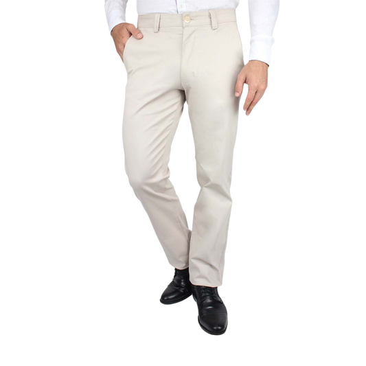 Pantalon De Vestir Con Bolsas Color Arena Regular Stretch Para Hombre