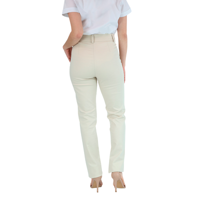 Pantalones De Vestir Color Arena Con Bolsas Para Mujer