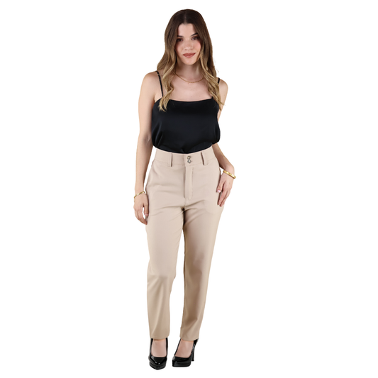 Pantalón De Dama Formal Trabajo Oficina Tiro Alto Moda