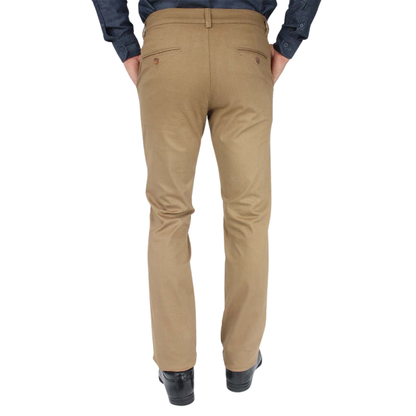 Pantalón De Vestir Camel Slim Fit De Algodón Stretch Para Hombre