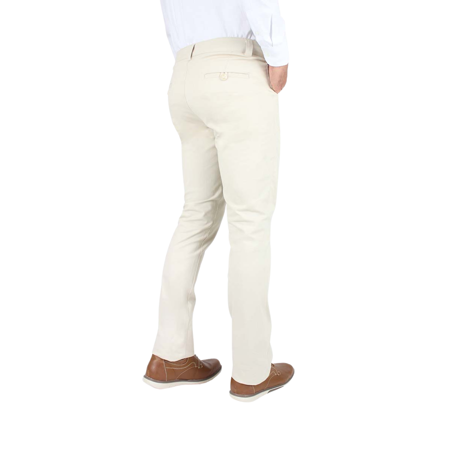 Pantalones Chinos Color Arena Slim Fit De Algodón Para Caballero