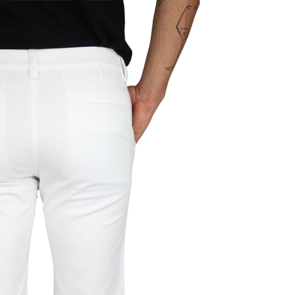 Bermuda De Vestir Color Blanco De Algodón Corte Slim Fit Para Hombre
