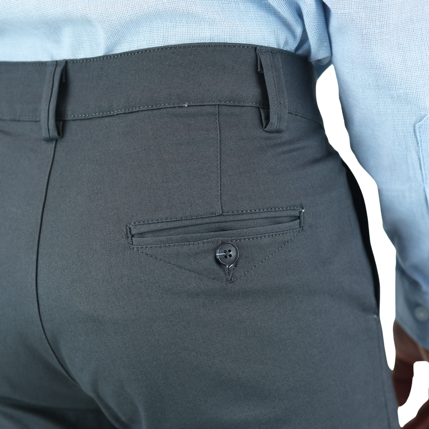 Pantalón Stretch Color Gris Slim Fit De Algodón Para Hombre