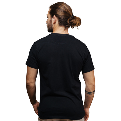 Men's Black Crew Neck Short Sleeve Basic Muscle Fit T-Shirt