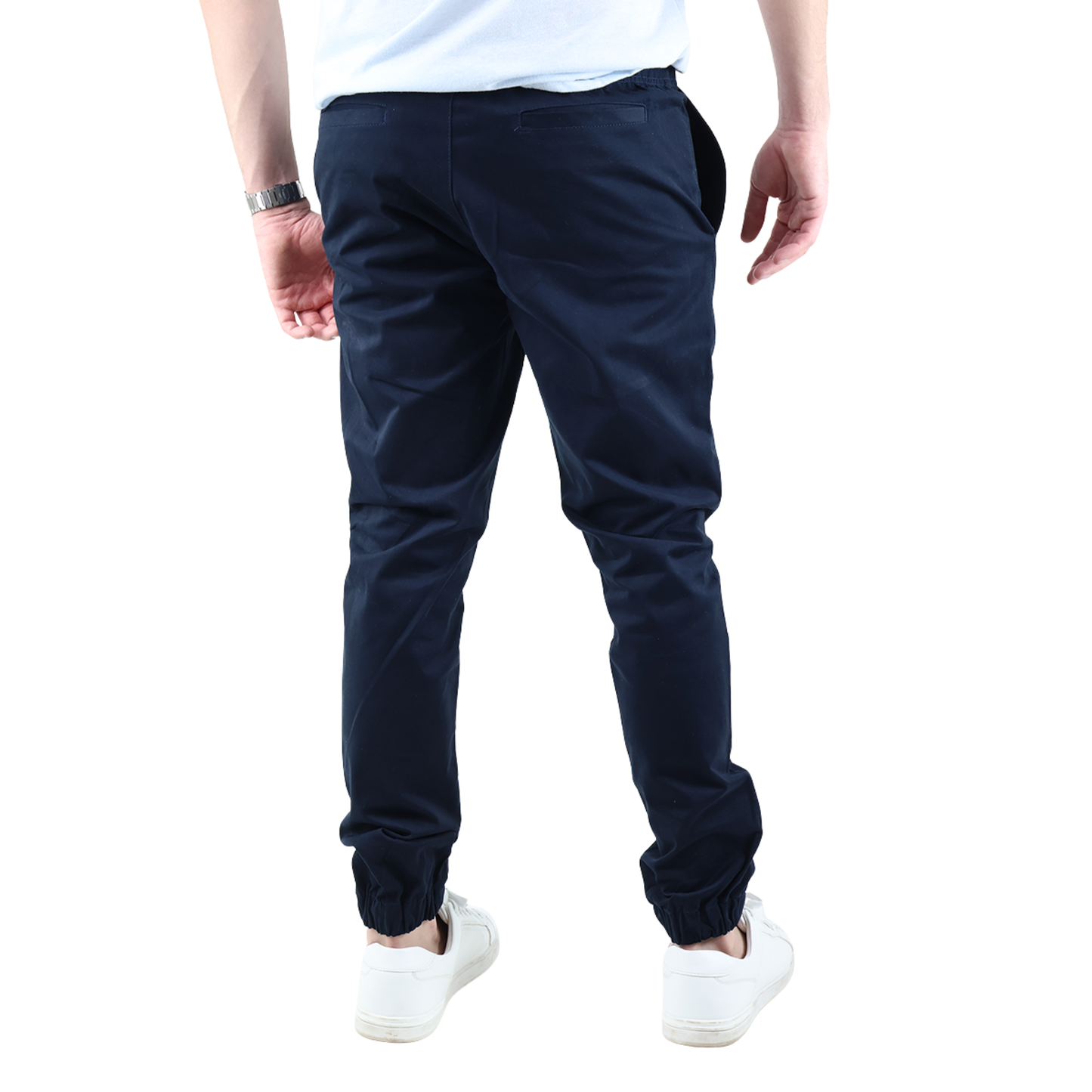 Pantalón Jogger Azul Marino Hombre Casual Estilo Urbano Con Cordón Y Bolsas