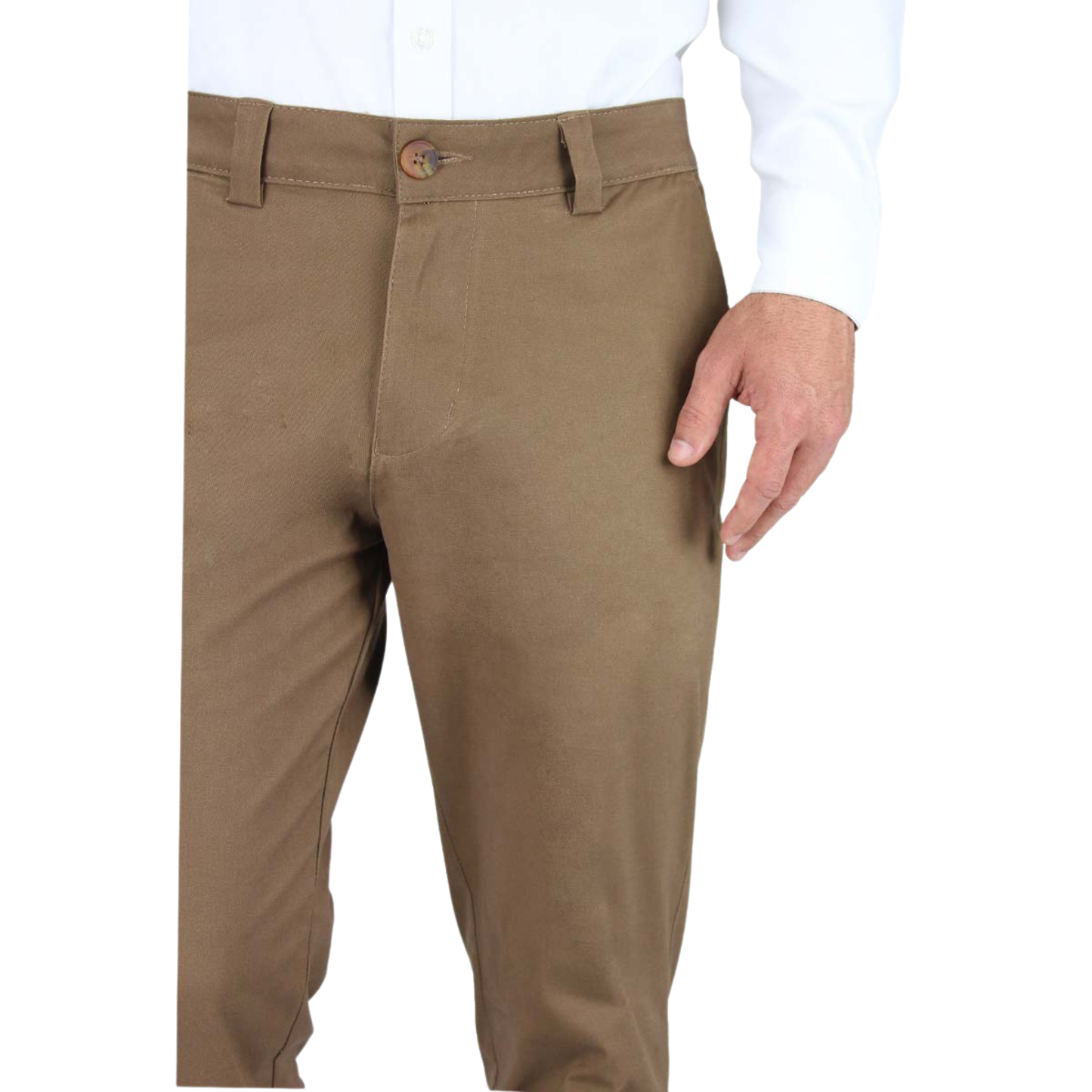 Pantalón Color Camel Slim Fit Stretch Para Hombre