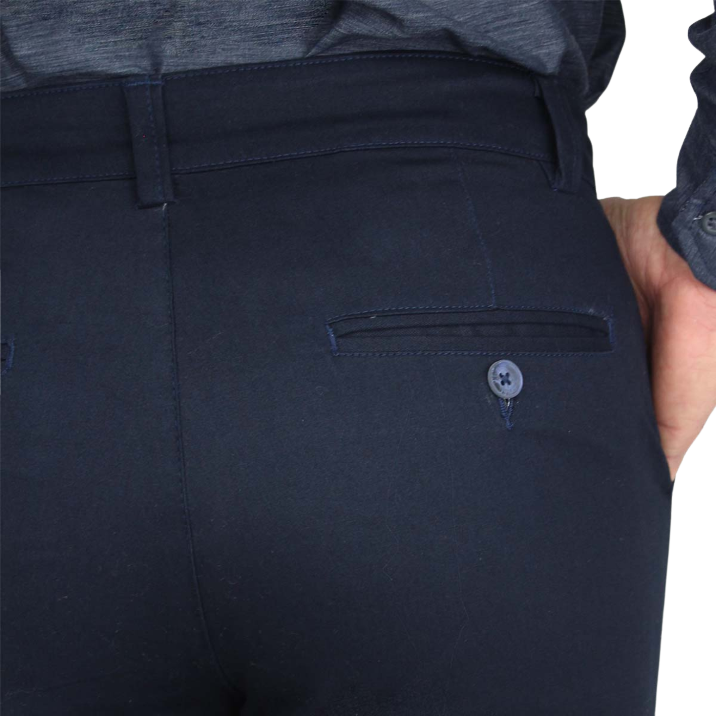 Men's Navy Blue Regular Fit Gabardine Trousers