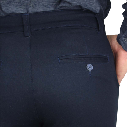 Men's Navy Blue Regular Fit Gabardine Trousers