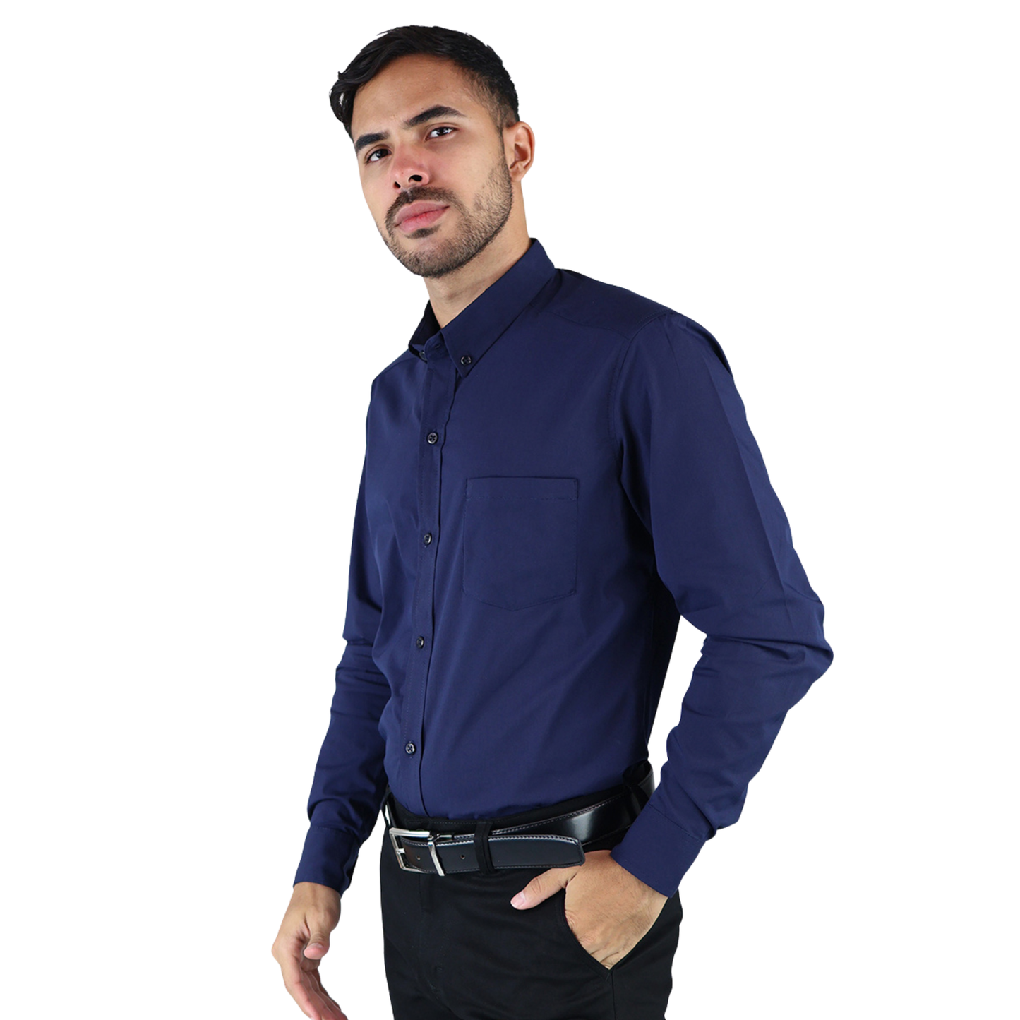Camisa Manga Larga De Vestir Para Hombre Slim Fit Estilo Casual