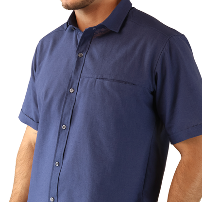 Camisa Con Bolsa Oculta Hombre Manga Corta Diseño Moderno