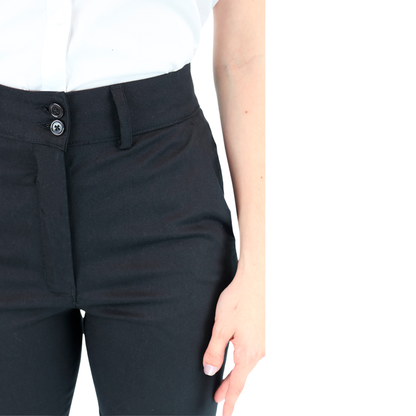 Pantalón Color Negro De Vestir Con Bolsas Stretch Para Dama
