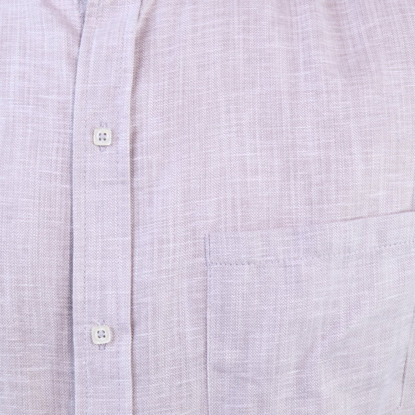 Men's Gray Linen Texture Long Sleeve Slim Fit Mandarin Collar Shirt
