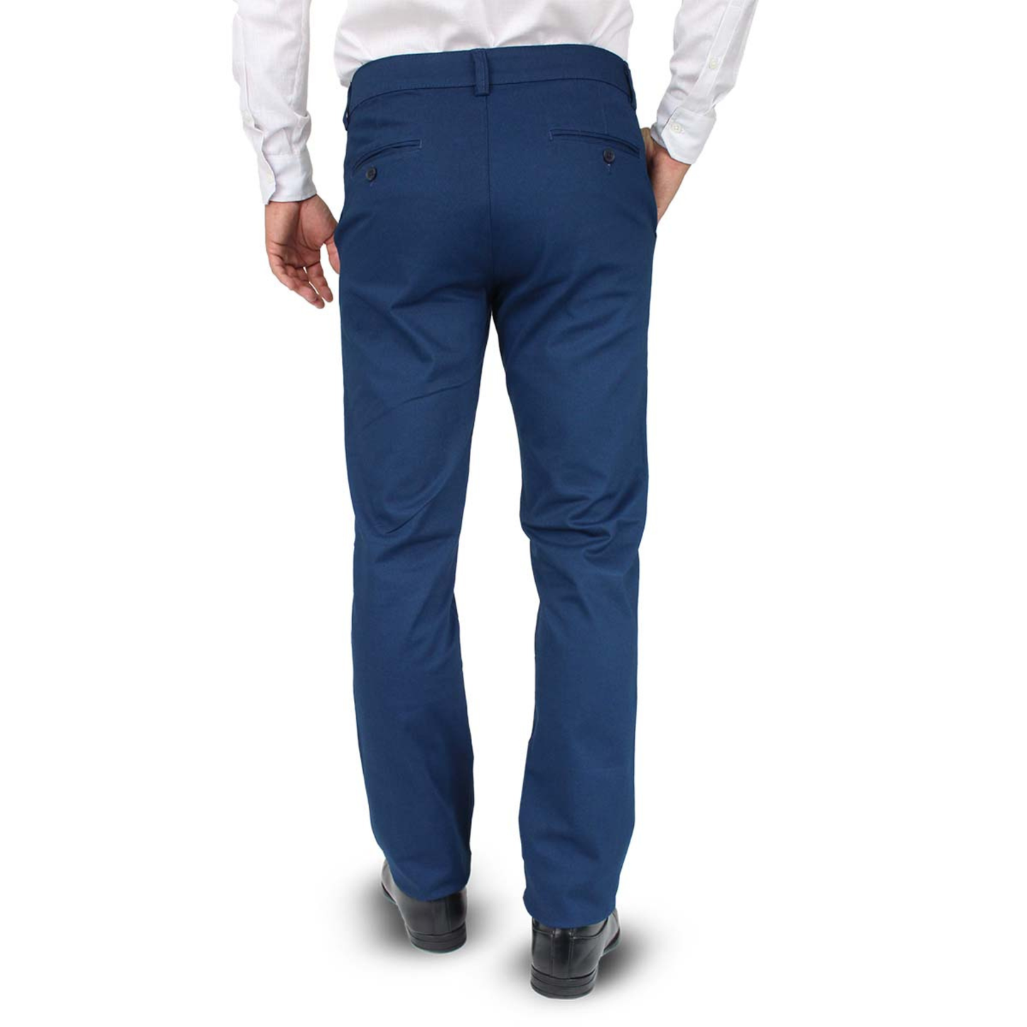 Pantalón De Vestir Stretch Color Azul Plúmbago Slim Fit Para Hombre