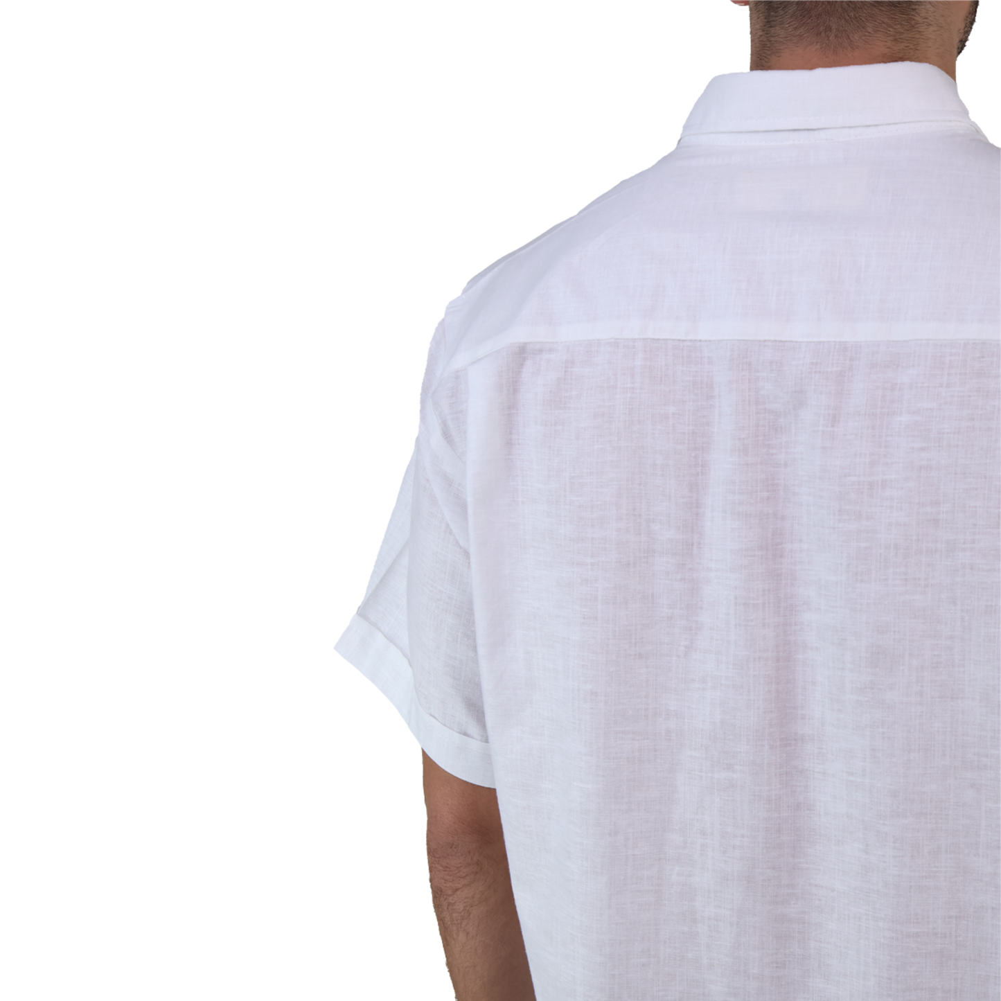 Men's Classic Fit Short Sleeve White Guayabera with Pocket and Pleats