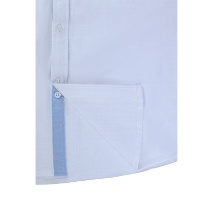 Camisa Manga Corta Look De Lino Cuello Mao Para Hombre