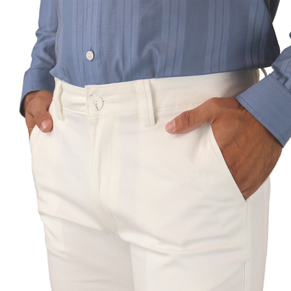 Men's Elegant and Comfortable White Regular Fit Trousers
