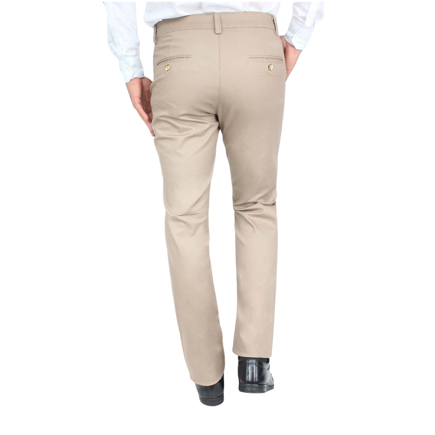 Men's Khaki Regular Stretch Cotton Pants