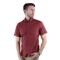 Camisa Manga Corta Rojo Vino De Algodón Corte Regular Para Caballero