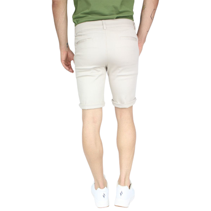 Bermuda Color Arena Gabardina De Algodón Slim Fit Para Hombre