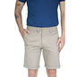 Bermuda De Gabardina Color Caki  Slim Fit Stretch Para Hombre
