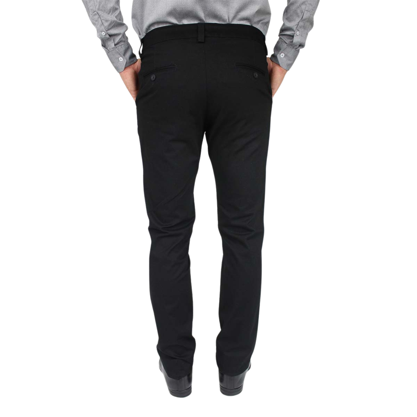 Pantalón Slim Fit Negro De Vestir Algodón Stretch Para Caballero